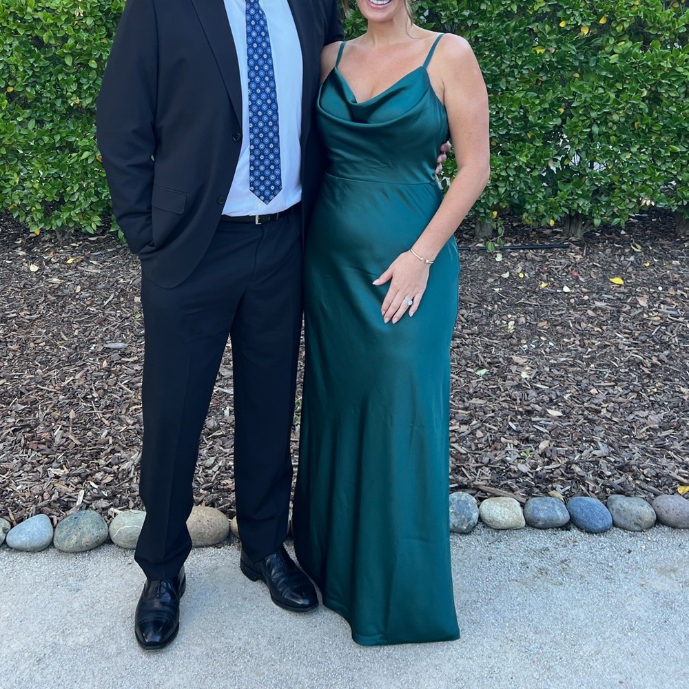 Elegant Green Satin Gown